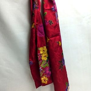 Red floral scarf